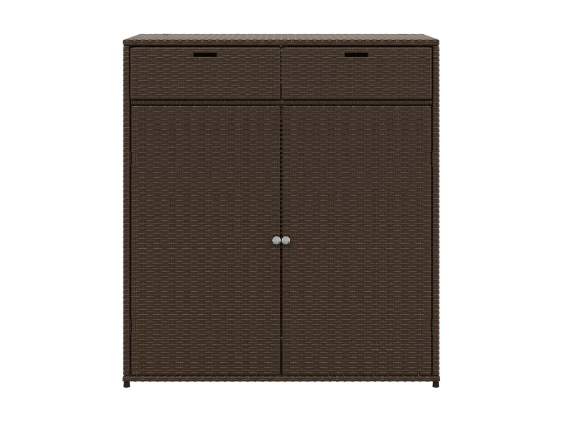 Armoire de rangement jardin marron 105x55x113 cm résine tressée