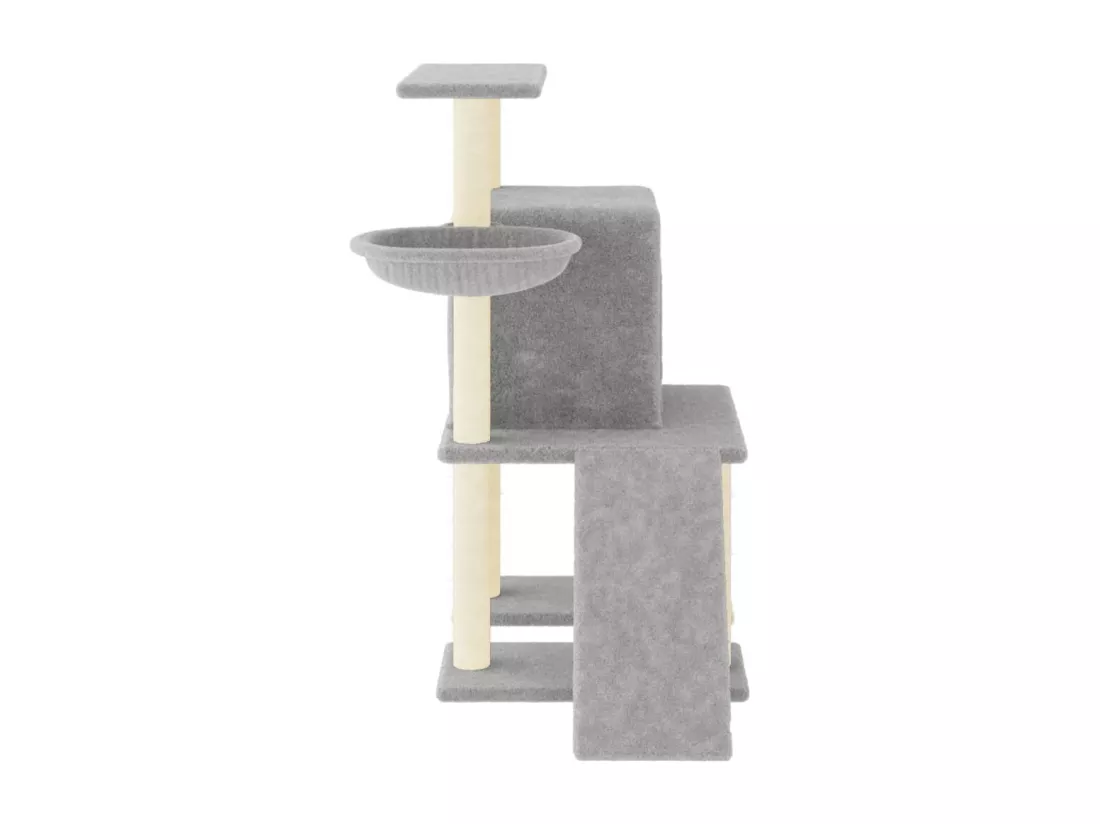 Arbre à chat avec griffoirs en sisal Gris clair 96,5 cm