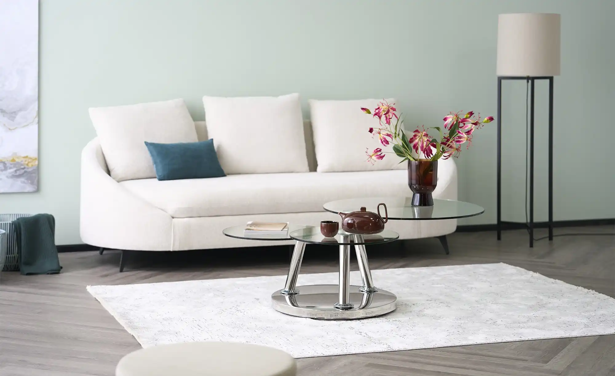 Couchtisch mit drehbaren Tischplatten Conigli