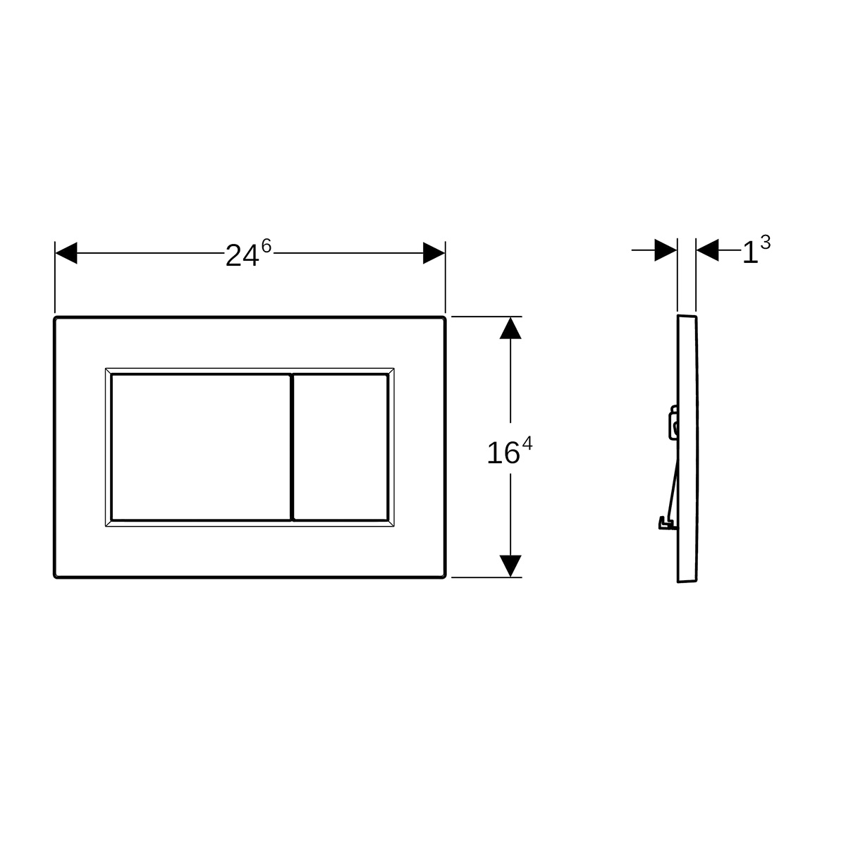Geberit Sigma01 Square drukplaat zwart