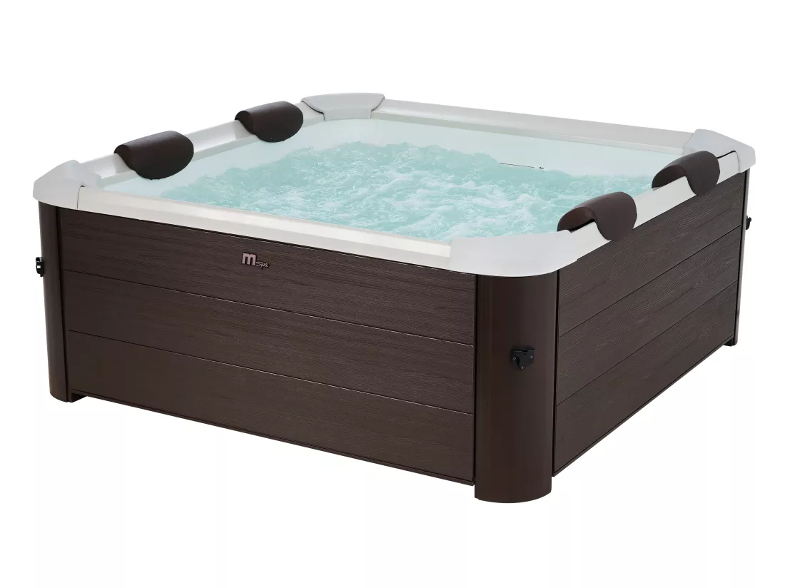Spa semi-rigide MSpa 6 places marron avec accessoires - 120 jets - L160 x l160 x H65 cm - MAKEMO