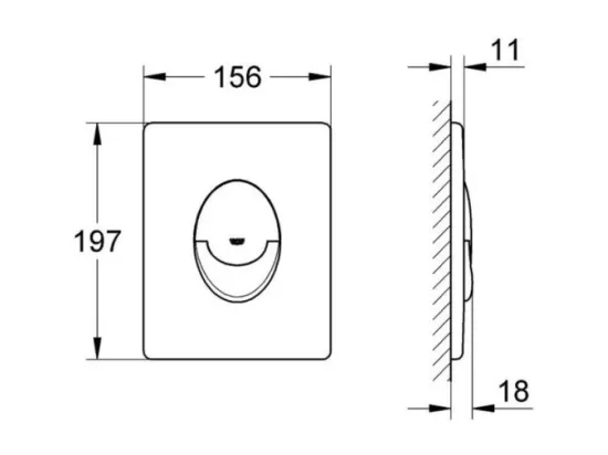 Bâti support GROHE pour wc hauteur réduite Rapid SL, 0.82 m + plaque de commande blanche