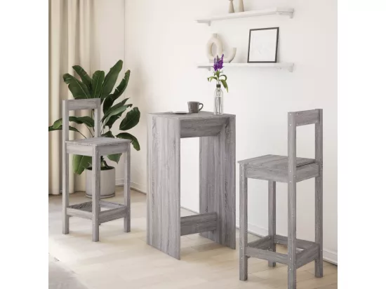 Table de bar sonoma gris 51x50x103,5 cm bois d'ingénierie