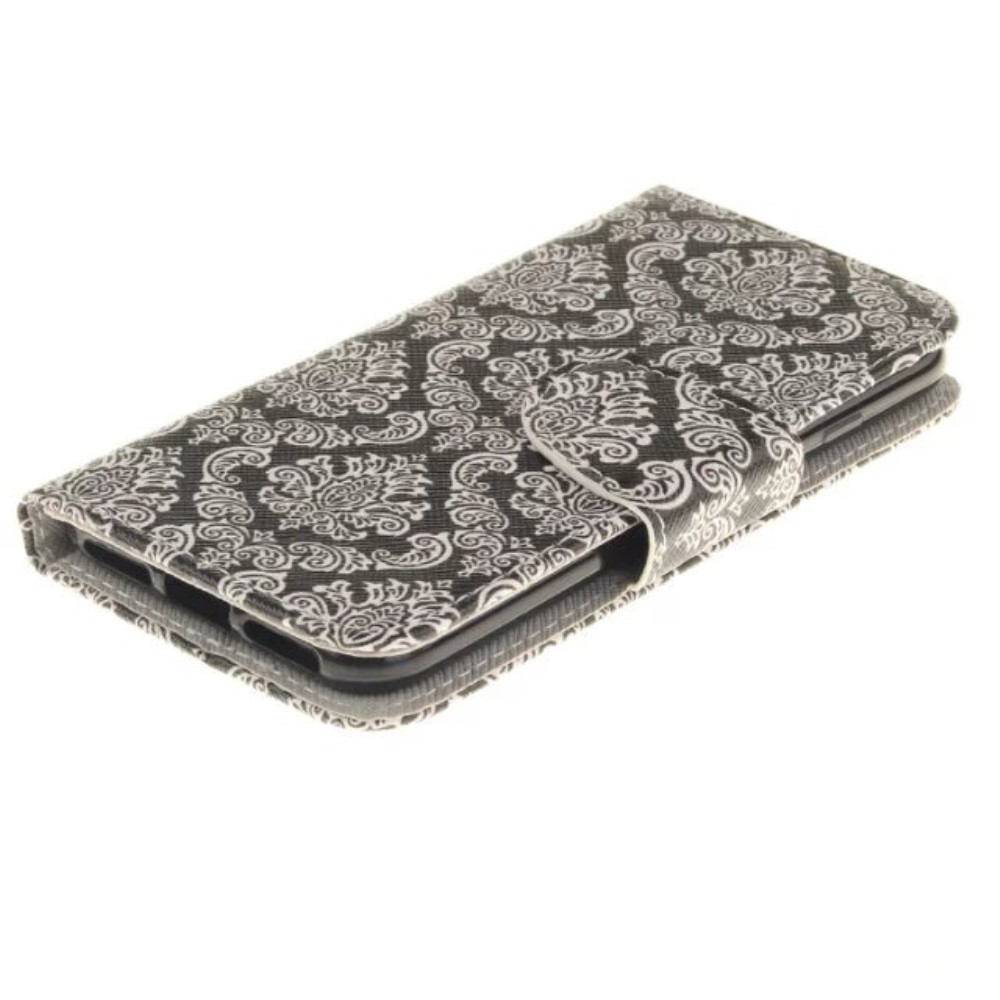 iPhone SE (2022/2020) / 8 / 7 Leder Tasche Wallet - Damask Flowers