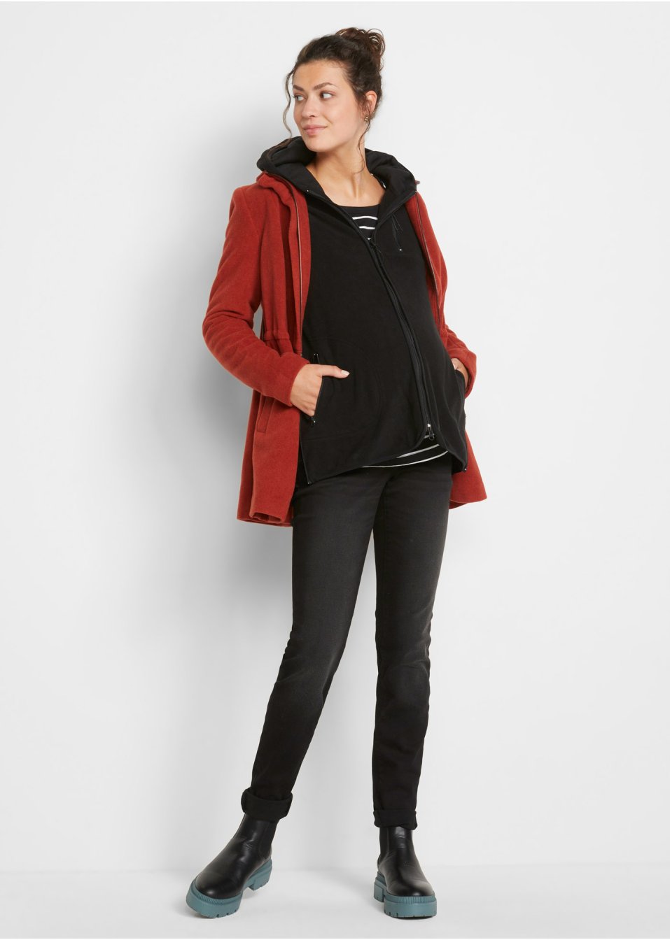 Veste de grossesse en polaire avec fonction portage