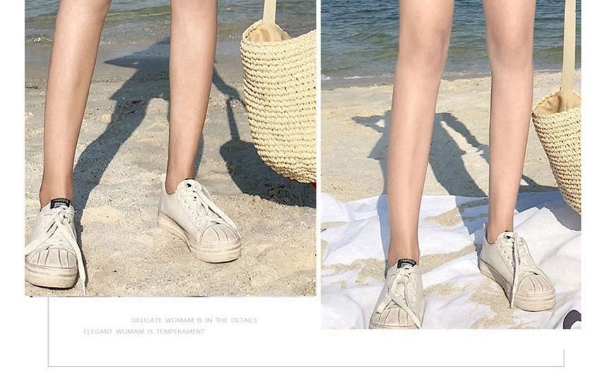 Baoinie - Denim shorts met hoge taille en opgerolde zoom