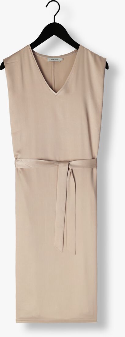 KNIT-TED zand knit-ted midi jurk talissa