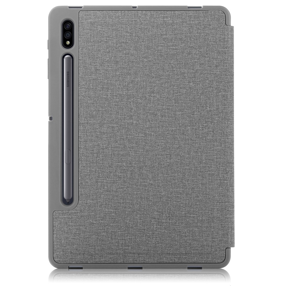 Samsung Galaxy Tab S8  Plus / Tab S7  Plus / Tab S7 FE 5G Leder Tasche Smart Cover Origami Flip Case - Grau
