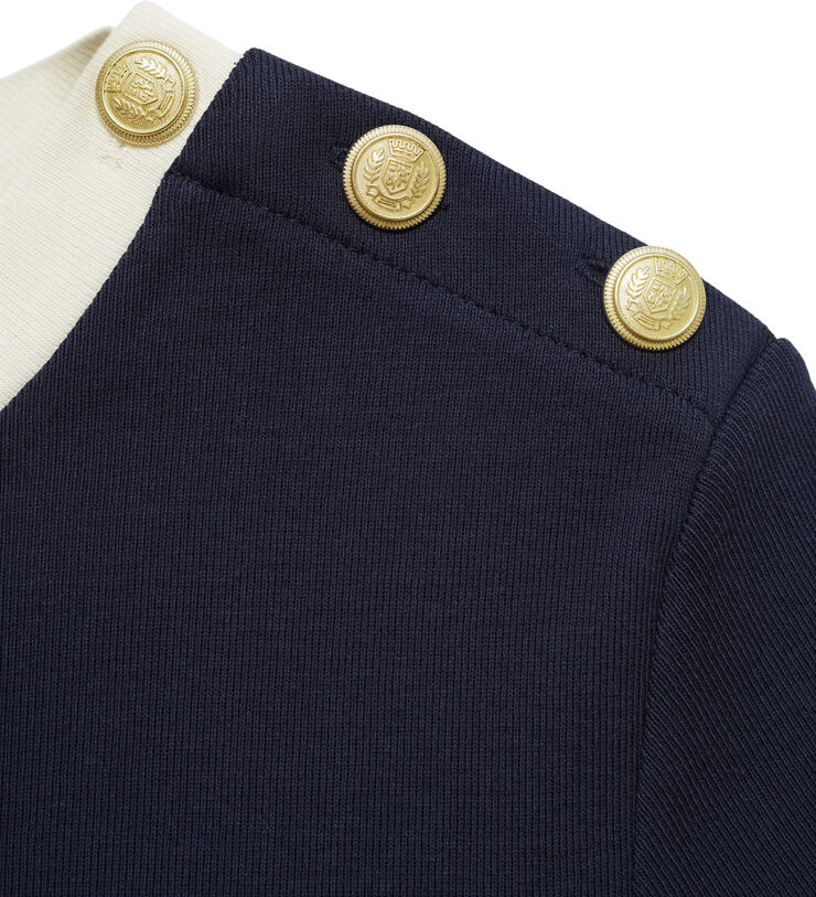 MANGO T-shirt with contrasting buttons Navy