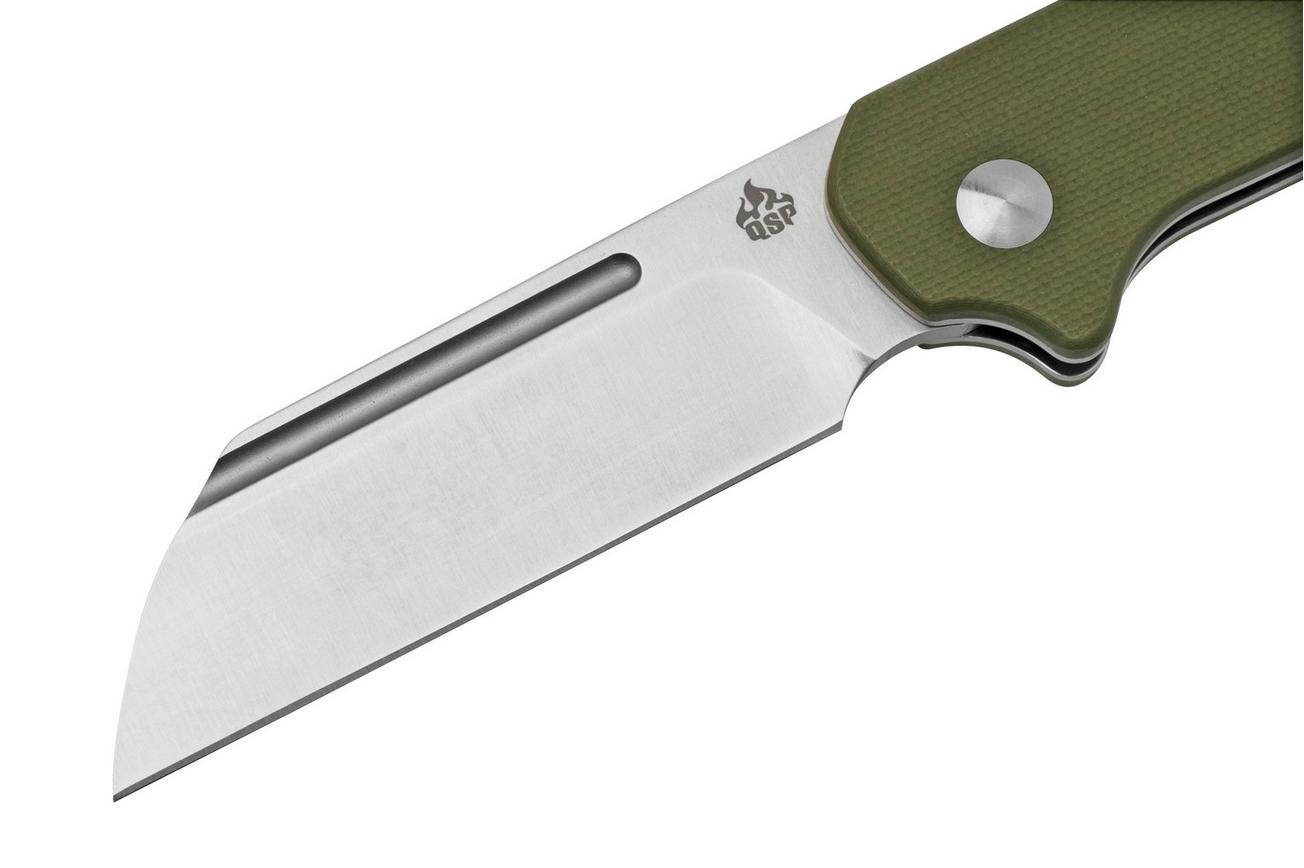 QSP Knife Penguin QS130SJ-D 14C28N Satin, Green G10, slipjoint zakmes