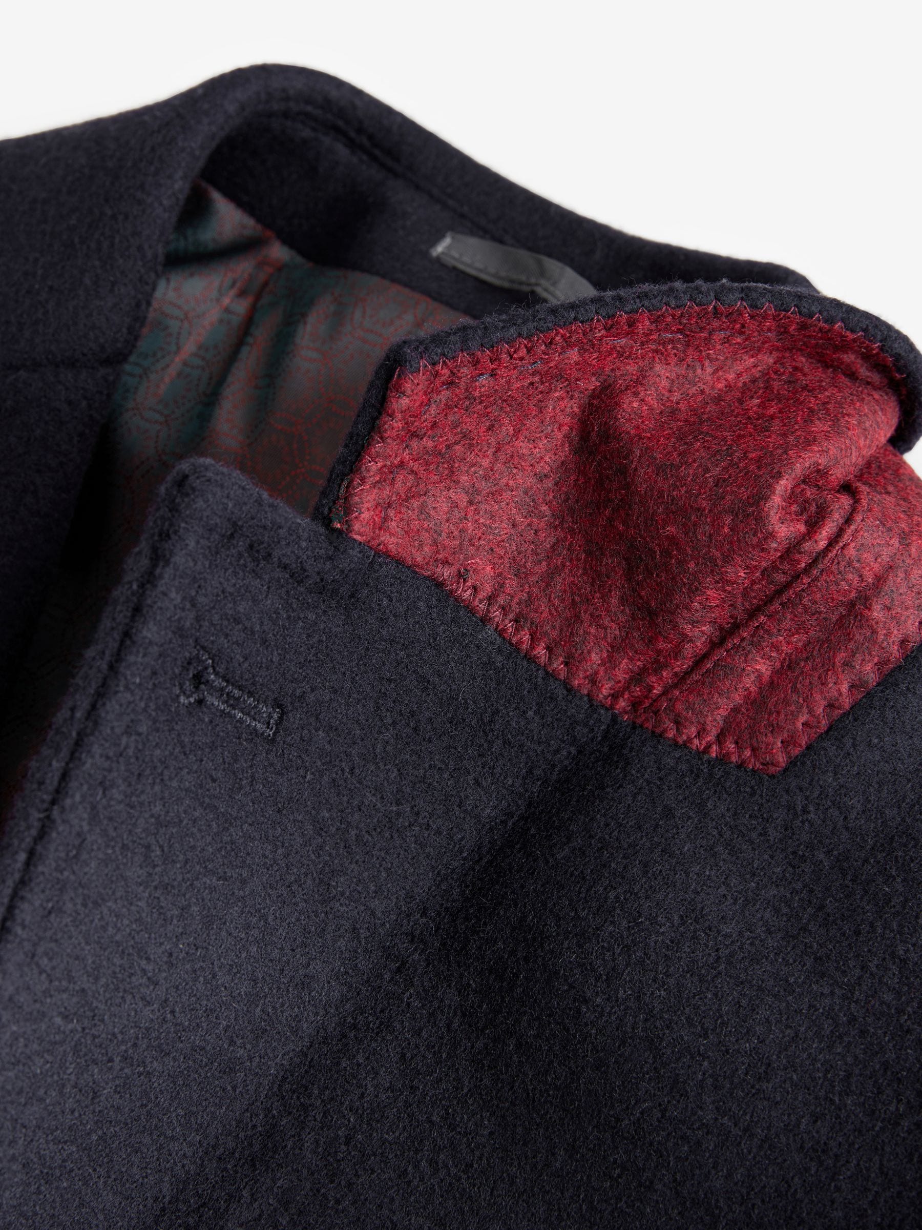 Donkerblauw - Signature soft touch wolrijke Epsom-jas