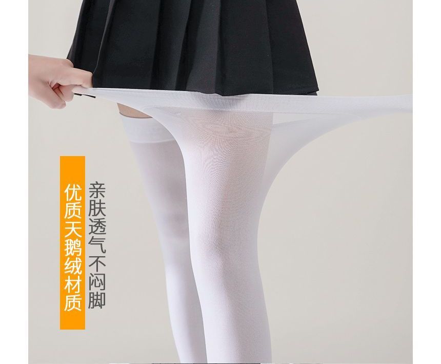 Lychee - Effen overknee sokken