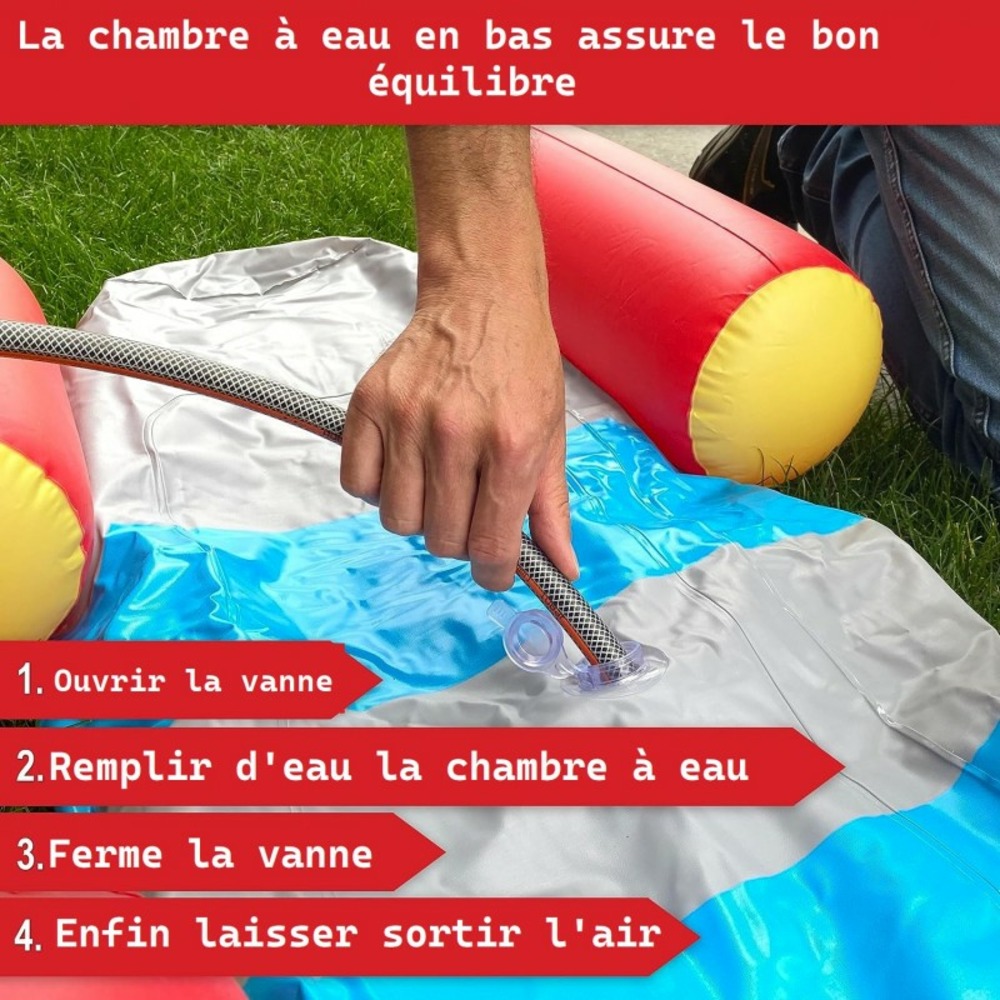 Fusée à eau bouée gonflable ballon flotteur pour piscines xxl 195x72x44cm 2 pagaies pour adultes et enfants à partir de 6ans