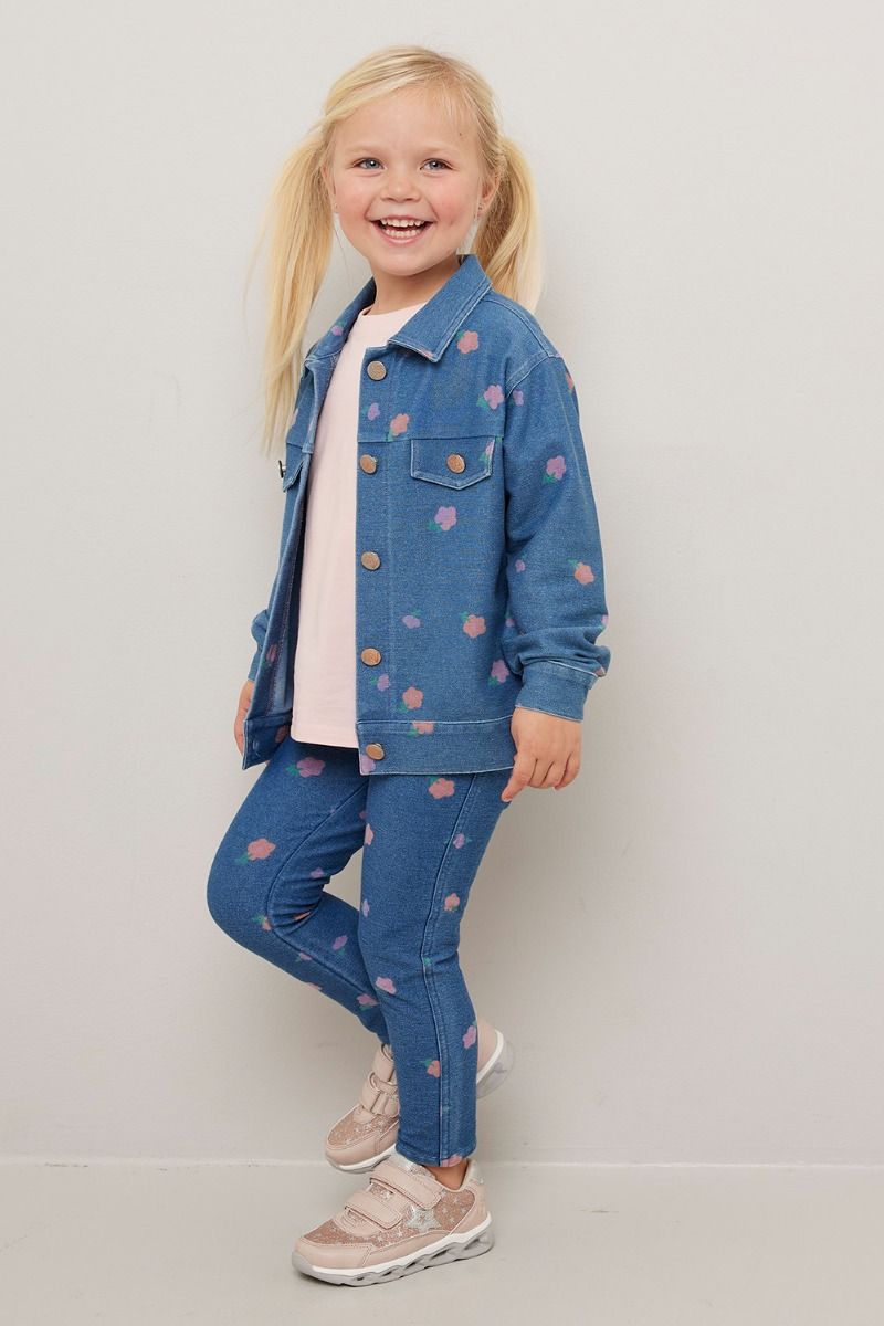 Denimjakke med blomsterprint Jenny