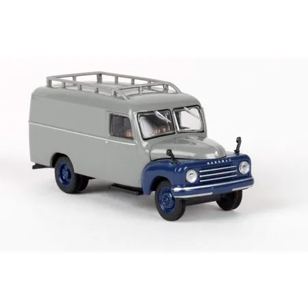 Brekina 58153 Hanomag L 28 Kasten, mausgrau/saphirblau, von Starline