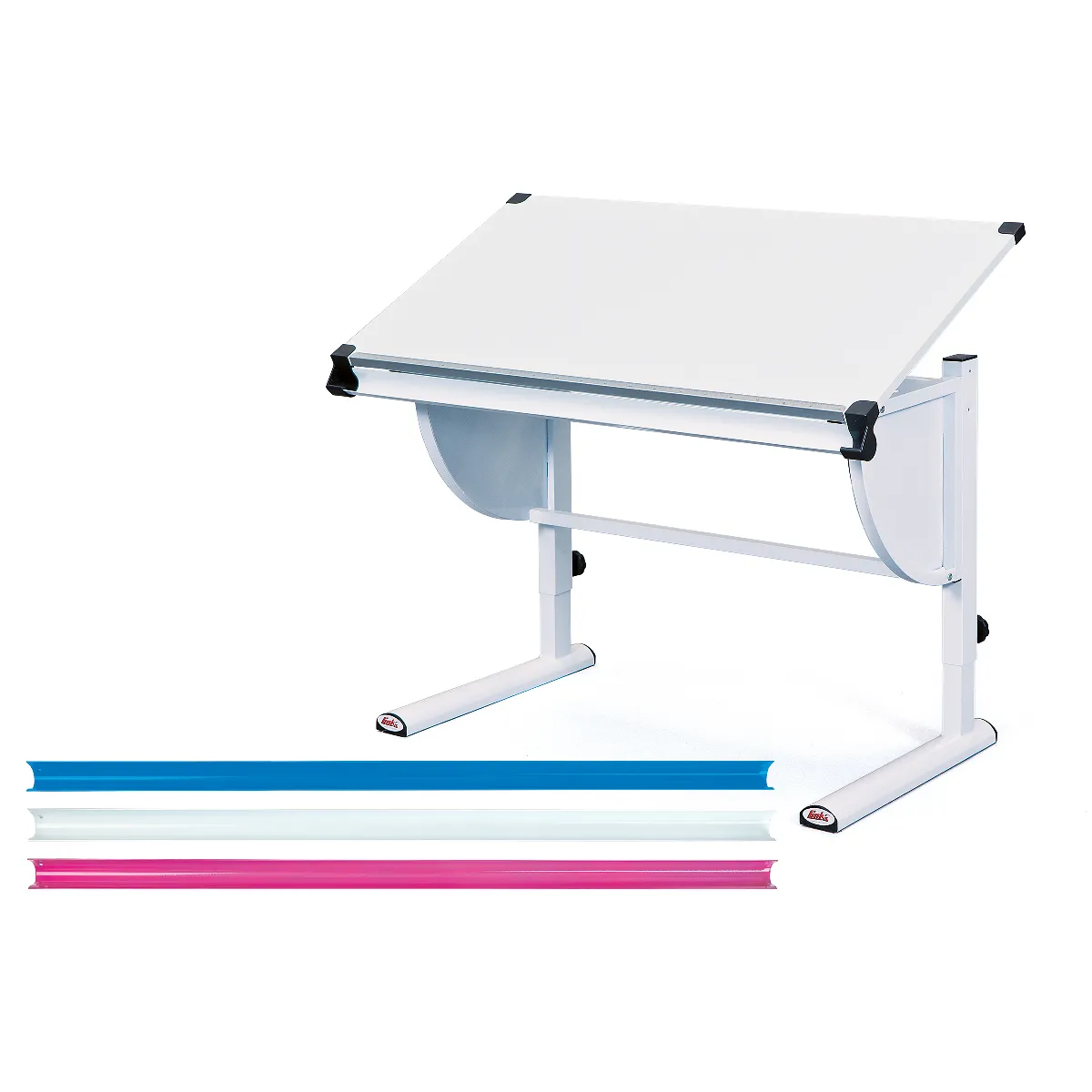 Alter Bureau réglable avec étagère inclinable - Blanc