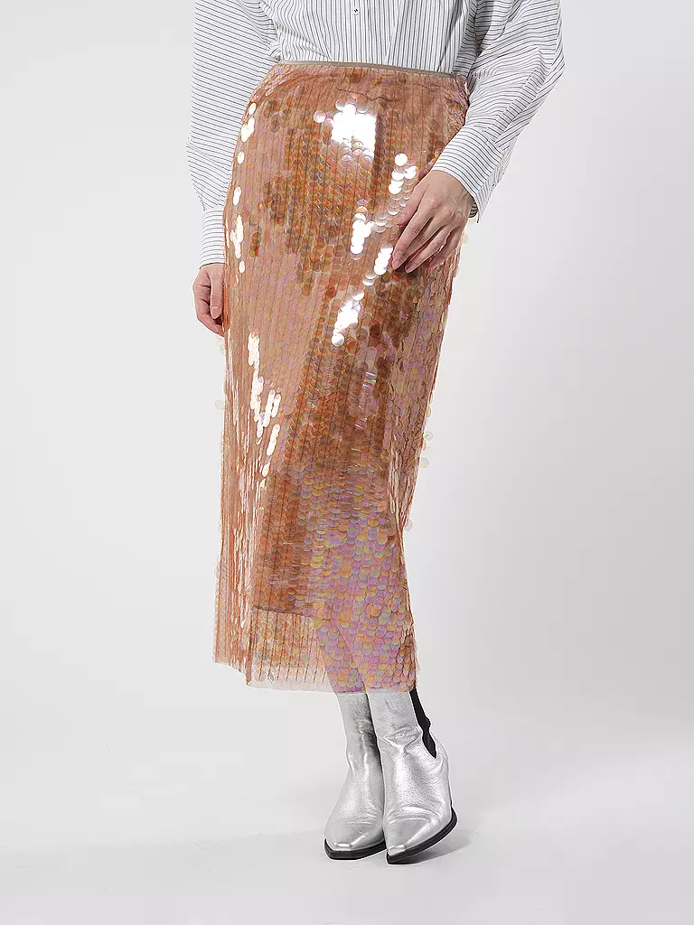 TORY BURCH Midirock SEQUINS kupfer