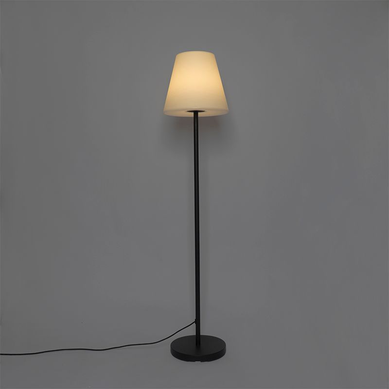 Buiten vloerlamp zwart met witte kap 35 cm IP65 - Virginia