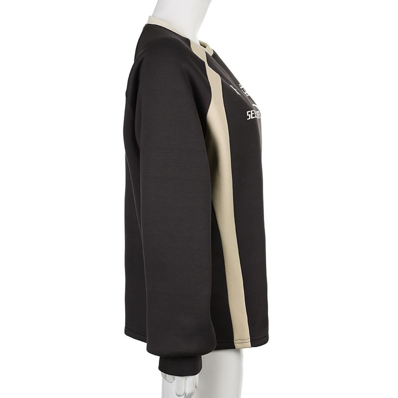 BrickBlack - Sweatshirt met ronde hals en raglanmouwen en fleecevoering