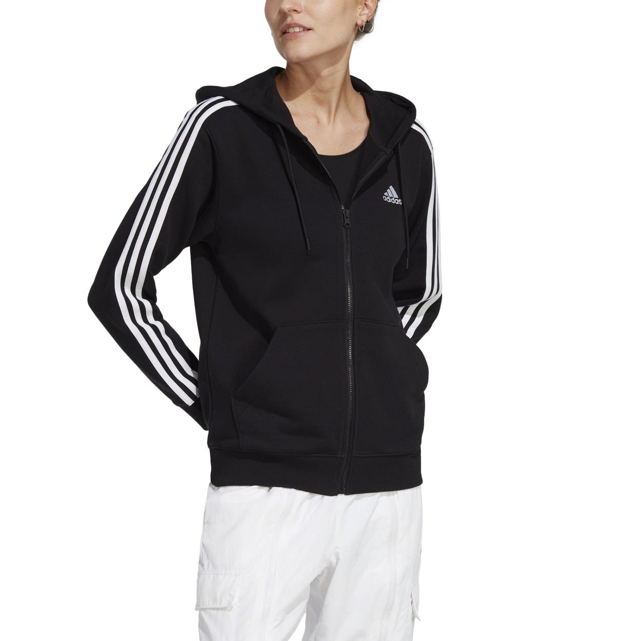 adidas  Essentials 3-Stripes Zip Hoodie