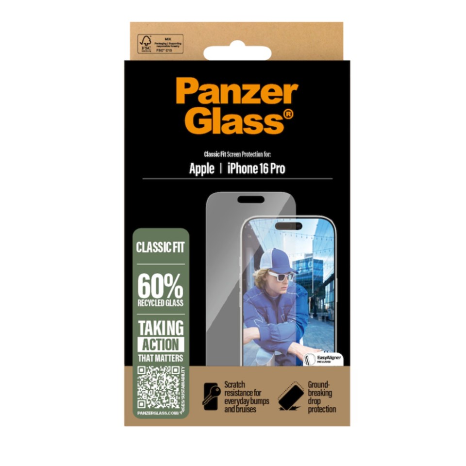 PanzerGlass - Skærmbeskyttelse - iPhone 16 Pro - Classic Fit