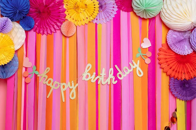 Happy Birthday Letterslinger Goud Met Lint 2m