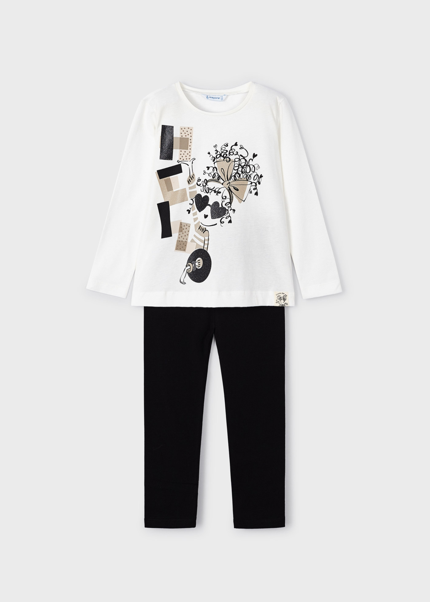 Conjunto de algodão de alta qualidade com duas peças para meninas.