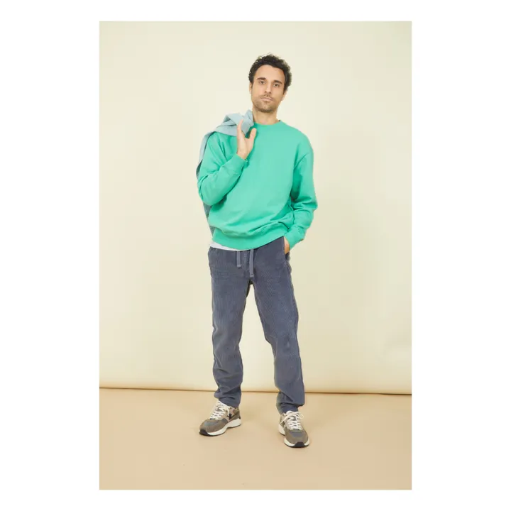 SMALLABLE BASICS Pantalon Homme Elastiqué à la Taille en Velours Côtelé | Gris anthracite