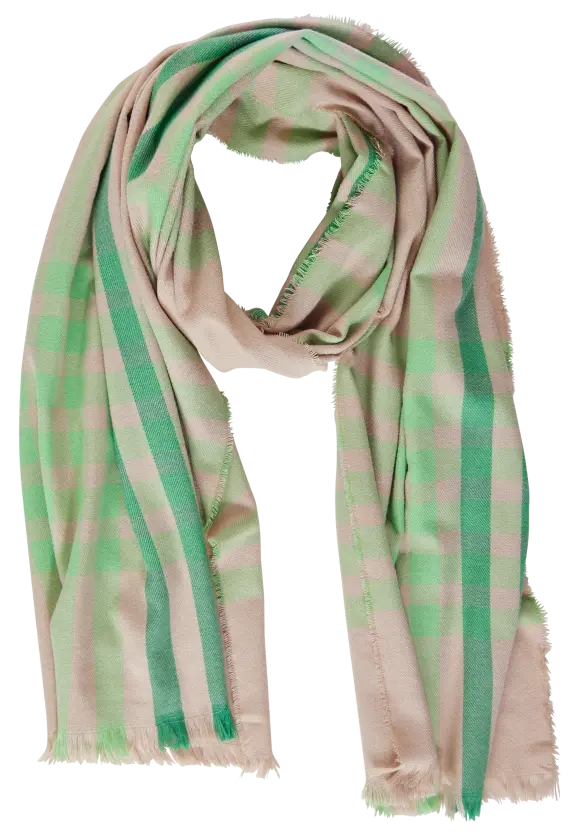 Schal mit Fransen - spring sand melange