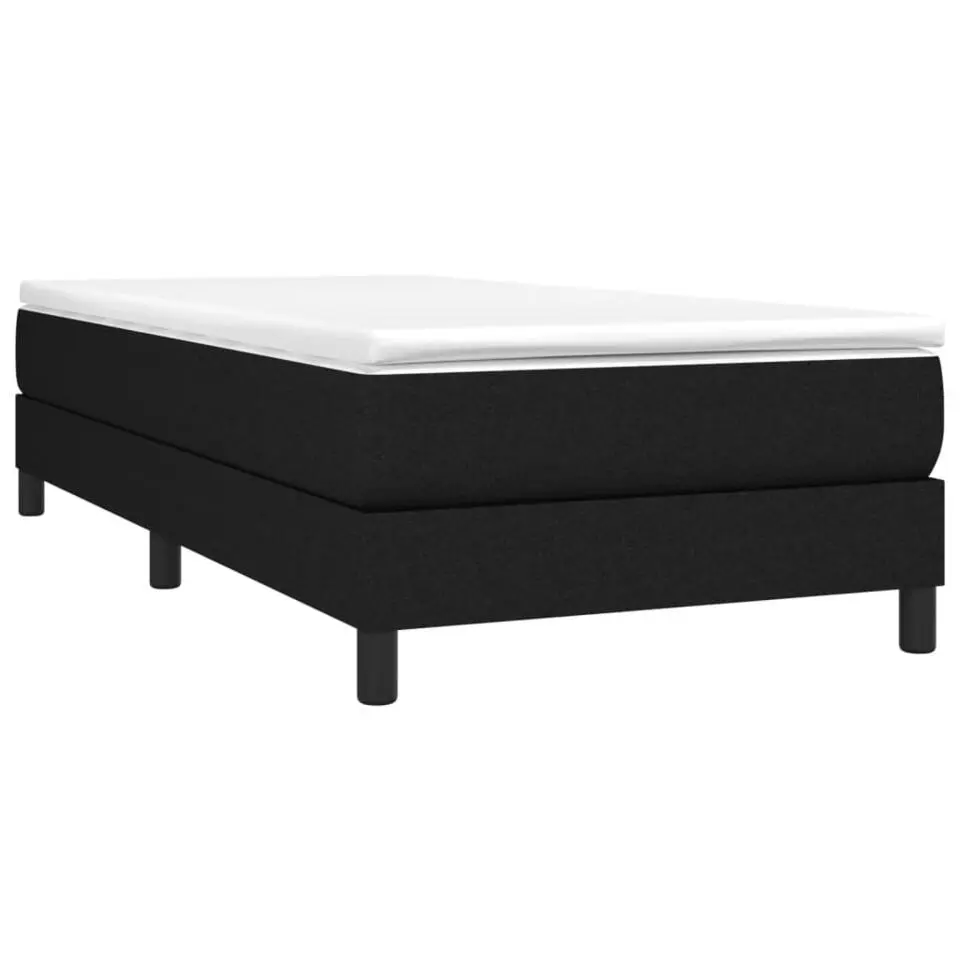 vidaXL - Eenpersoonsbed met lattenbodem - Zwart - Stof - 90x200 cm