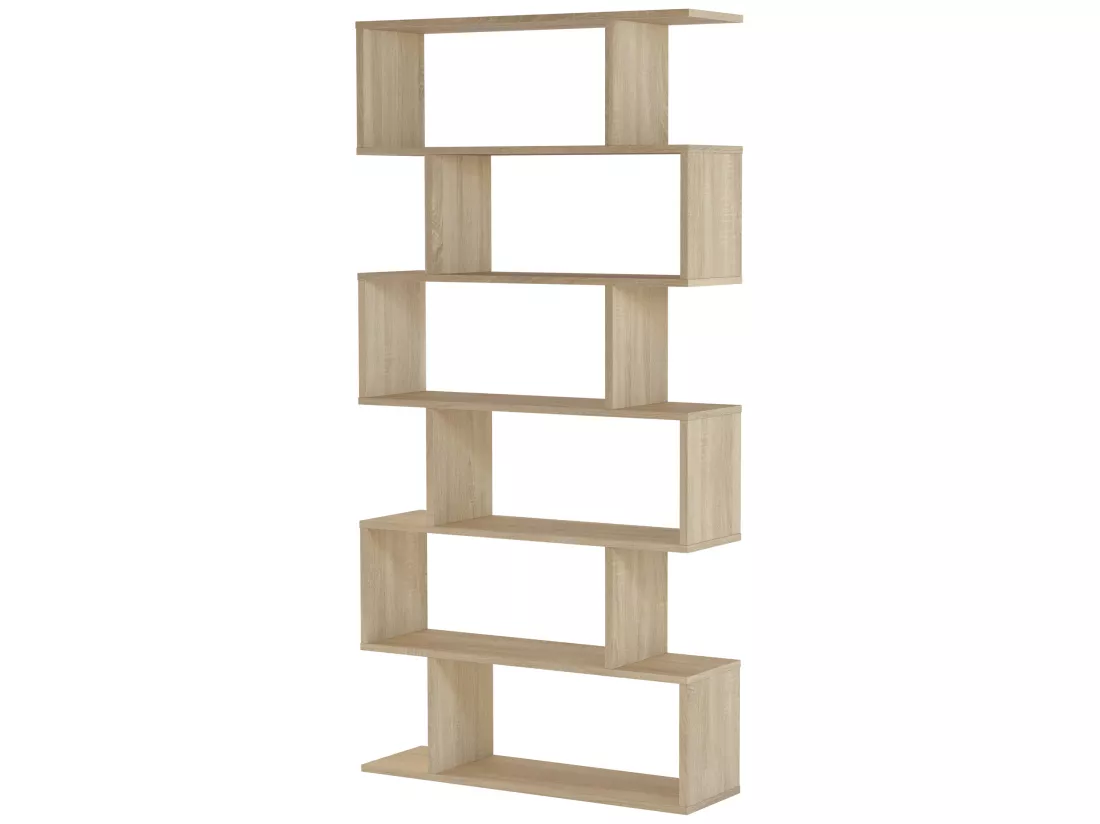 Étagère Bibliothèque Bolonia Couleur Marron 12 emplacements, pour Salle à Manger ou Bureau
