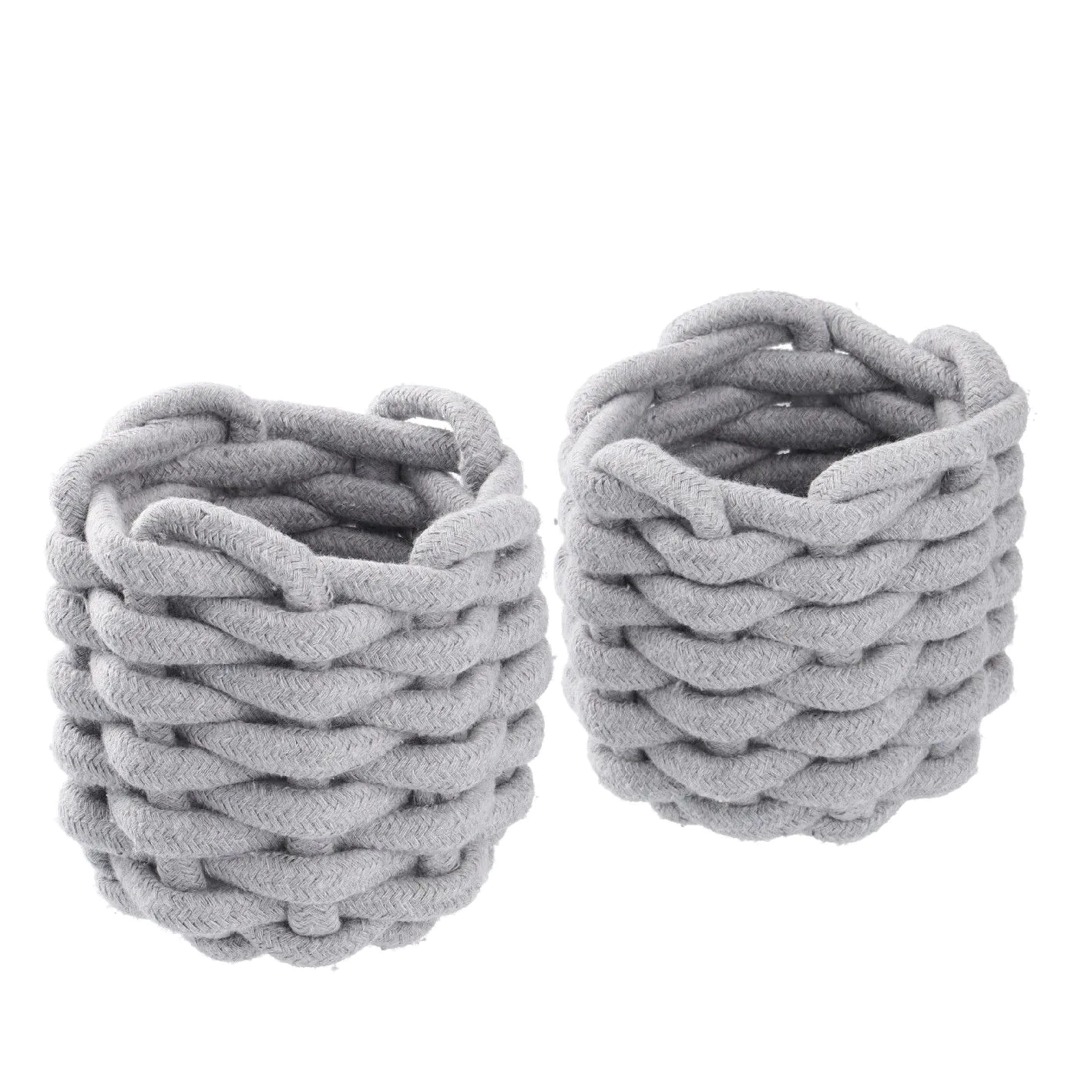 3er Set Deko-Korb Strick, grau