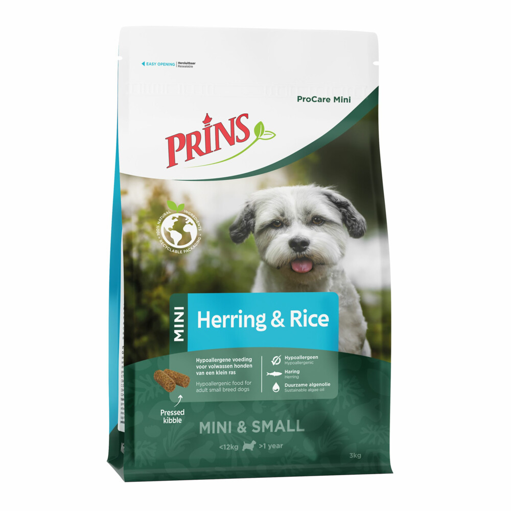 Prins ProCare Hypoallergeen Mini Haring & Rijst Hondenvoer 3 kg