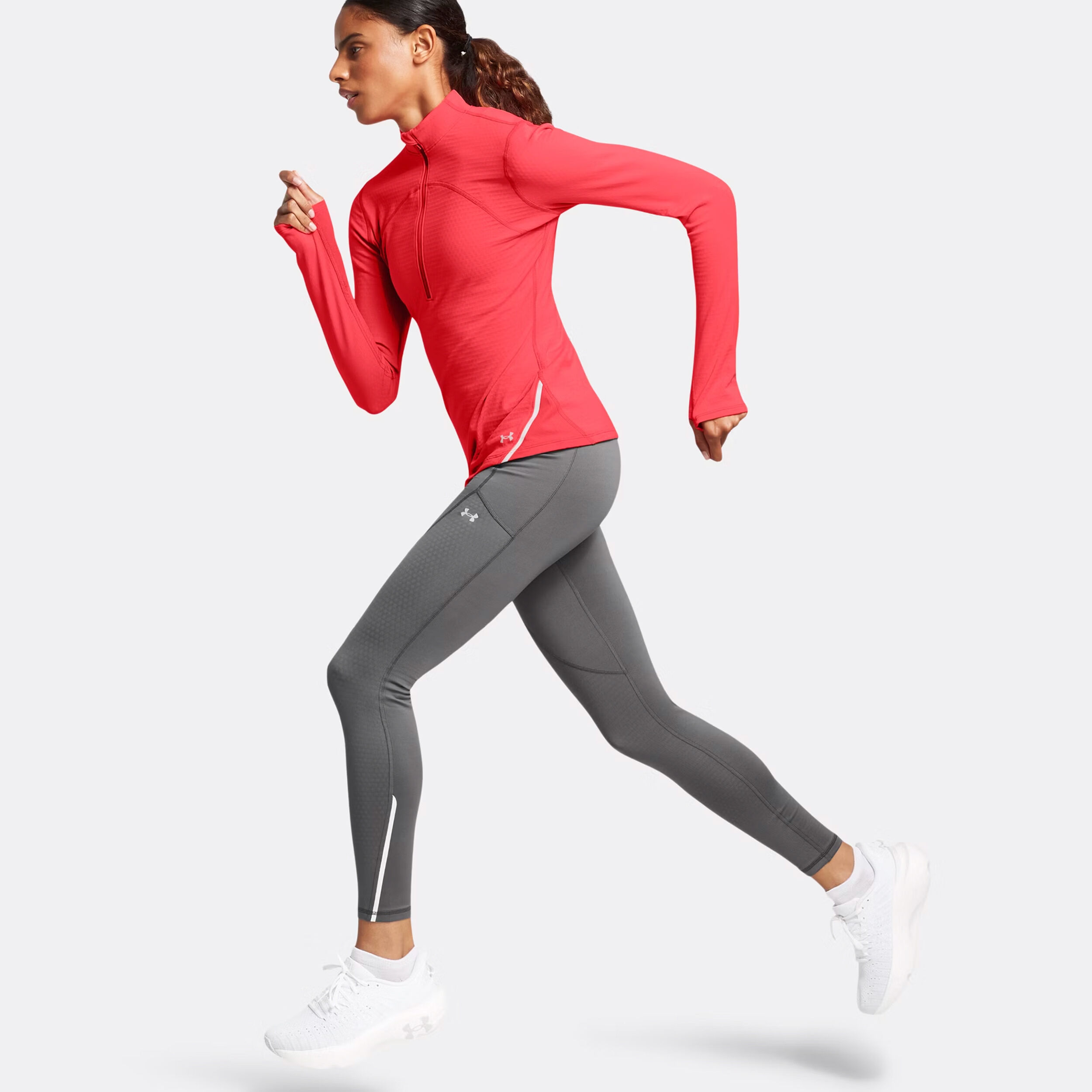 Under Armour Vanish CW 1/2 Zip Haut Manches Longues Femmes - Rouge