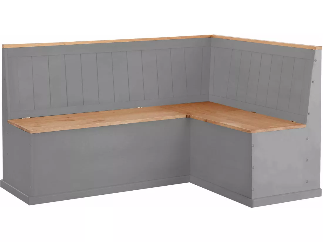 Banc d'angle en pin gris