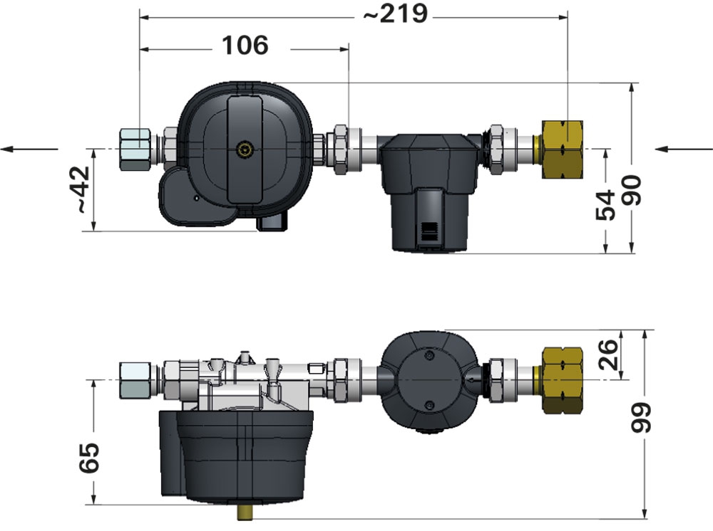 Truma MonoControl CS T Gastankregler mit Gasfilter