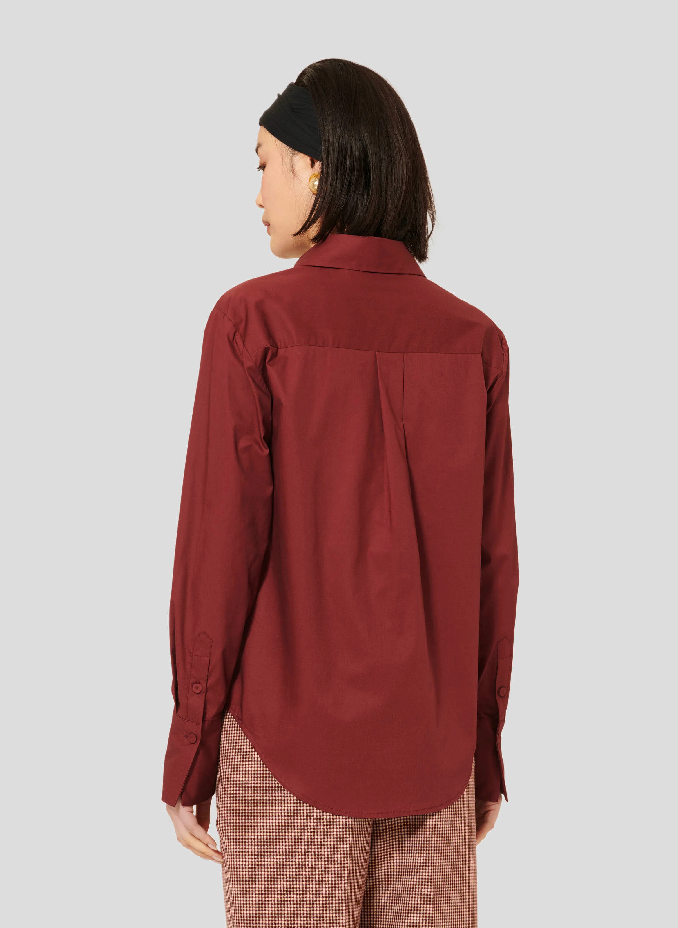 CLARISSE - Chemise droite en coton | Rouge