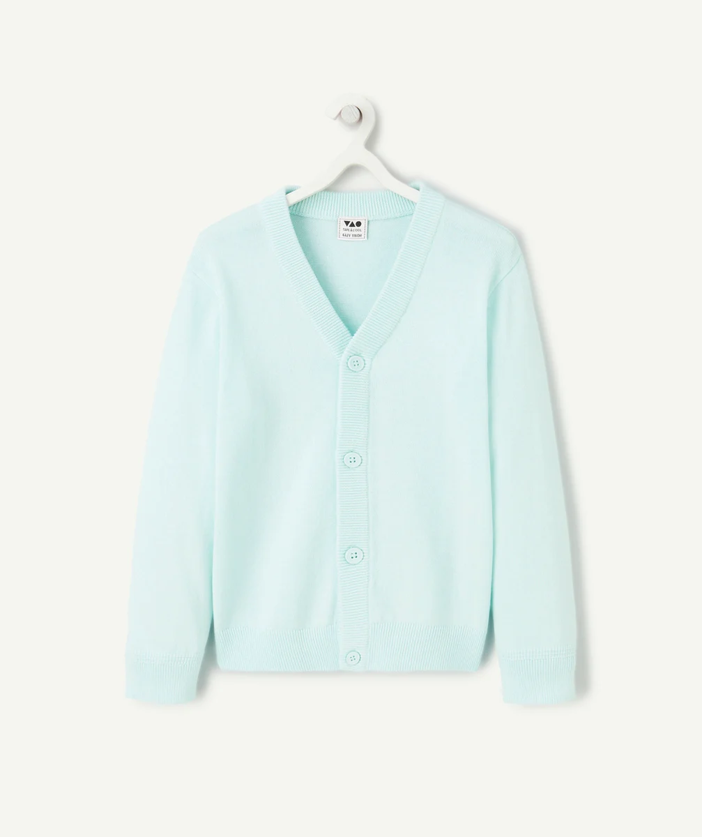gilet tricot garçon en coton bio vert