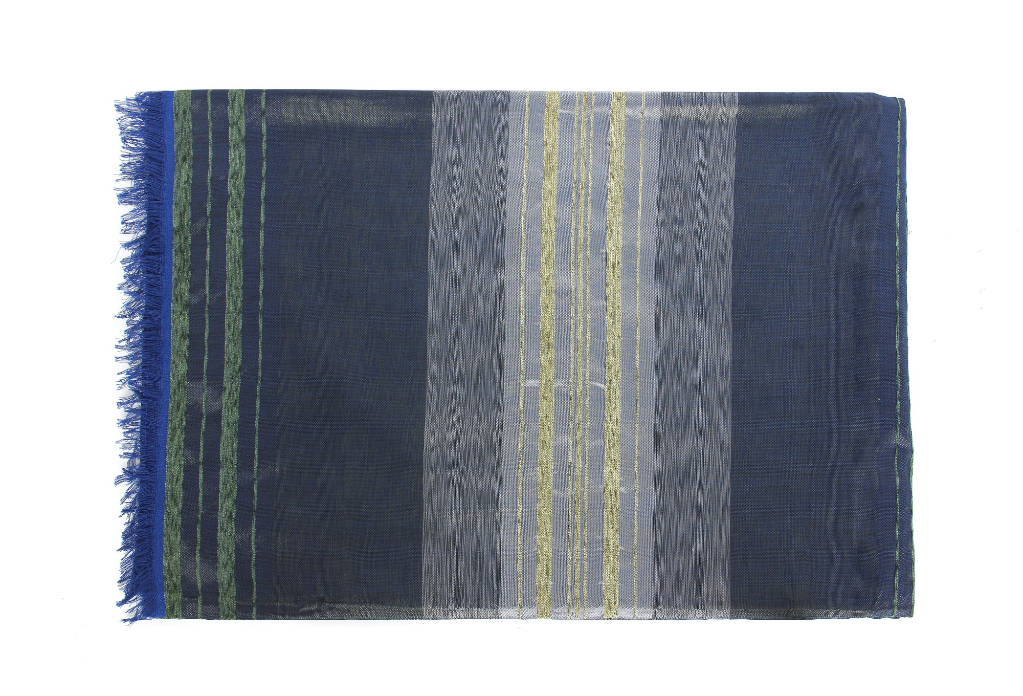 Decke aus Sabra, blau, T 300 cm, B 200 cm von fischer's lagerhaus