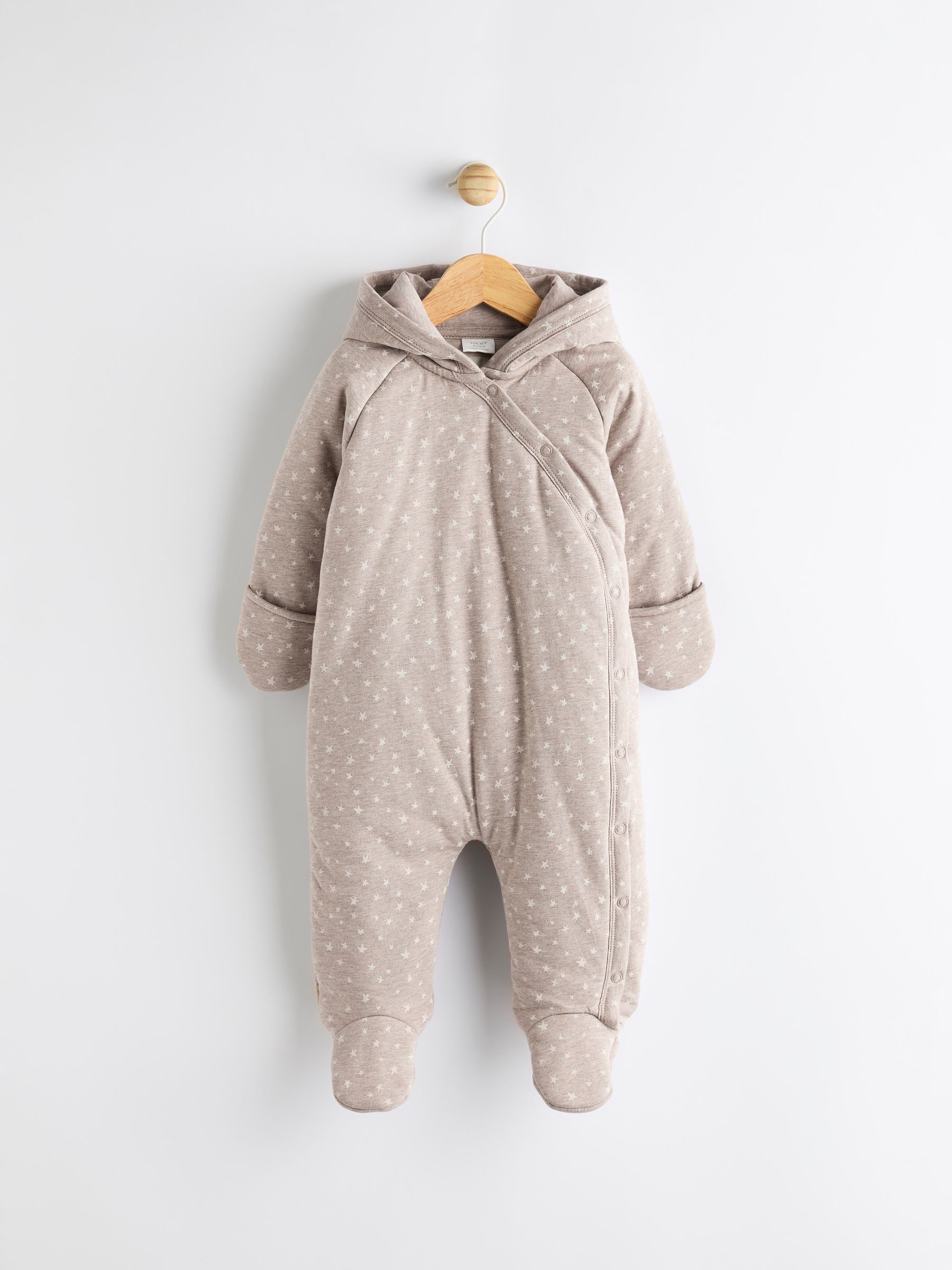 Chocoladebruin ster - Jersey wikkel baby kinderwagenpak met capuchon