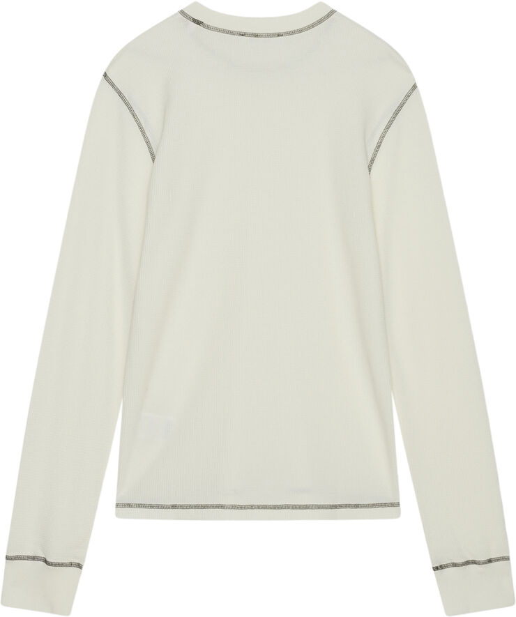 Wood Wood Emil waffleknit LS T-shirt Off-white