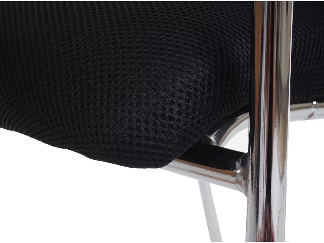 Chaise visiteur Tucson (lot de 2), siège noir, dossier noir