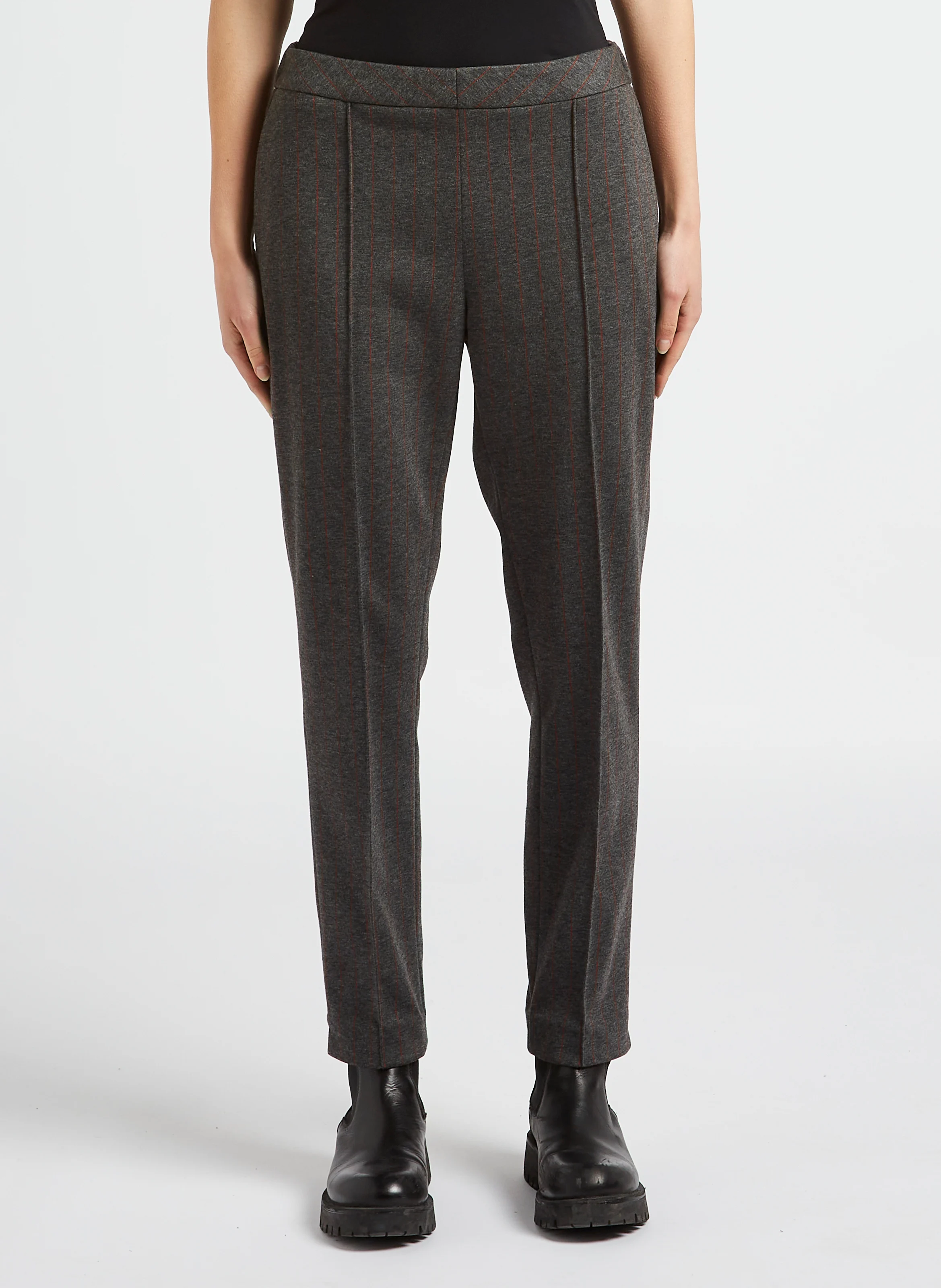 Pantalon ajusté à rayures | Gris