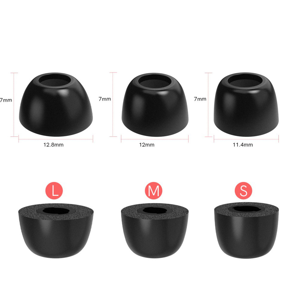 (6-tlg. Set) Samsung Galaxy Buds2 / Buds Pro Memory Foam Ohrpolster Rutschfeste Ersatz Eartips - Schwarz