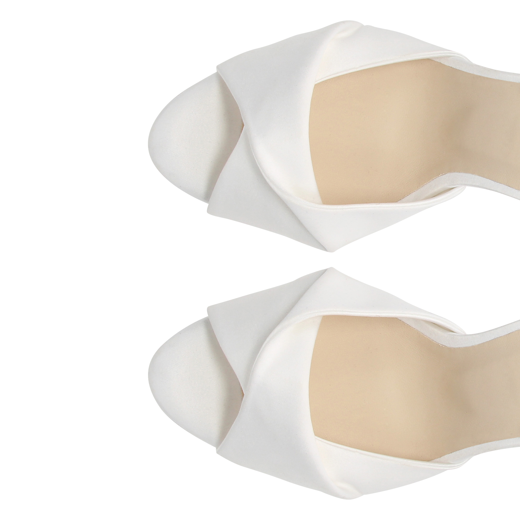 JOY - Sandales à talon en coton mélangé | Blanc
