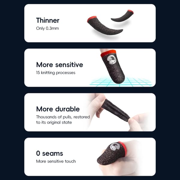 Fingerhylser for mobilspill med høy følsomhet