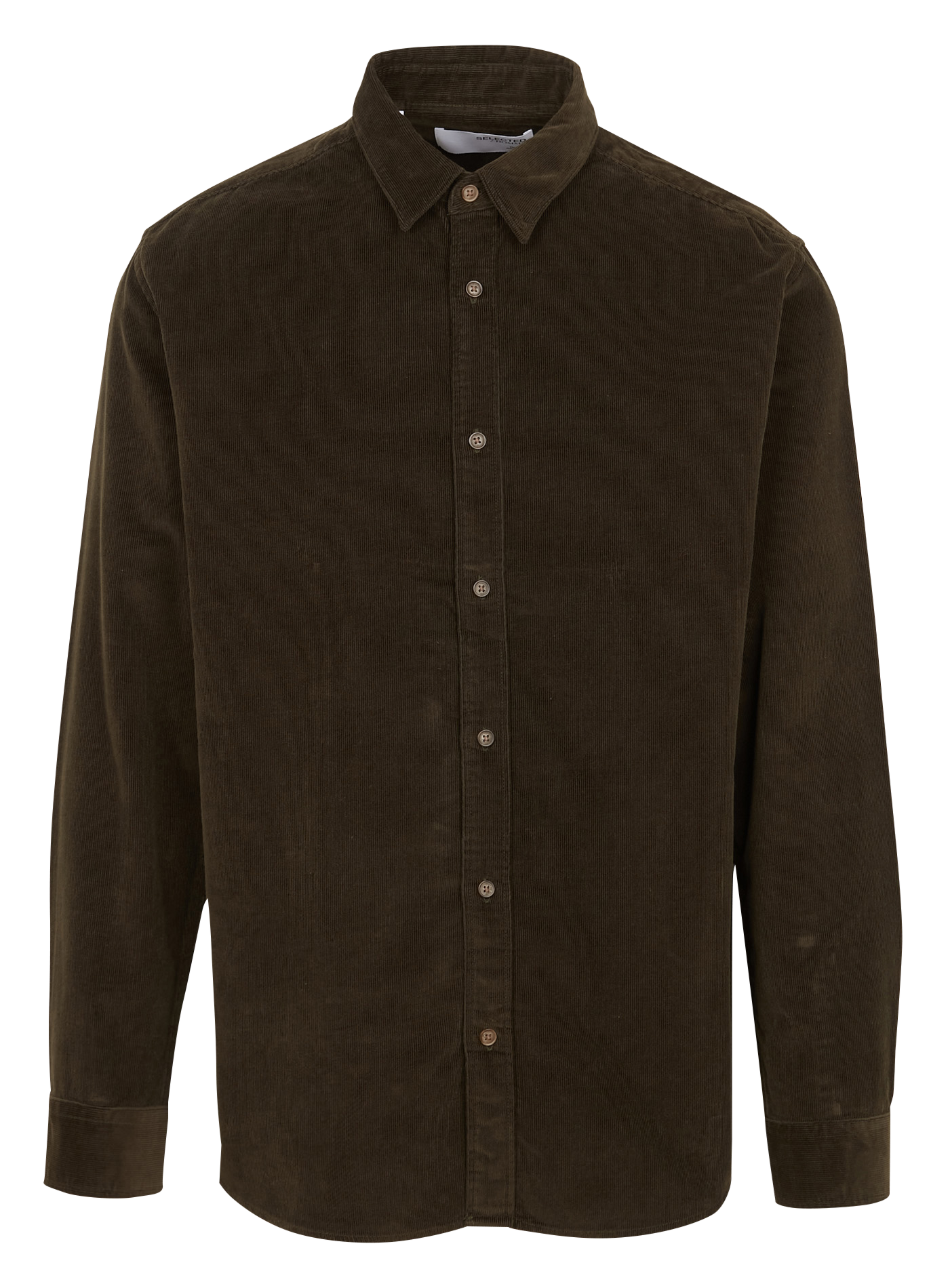 Chemise col classique en coton mélangé| Vert