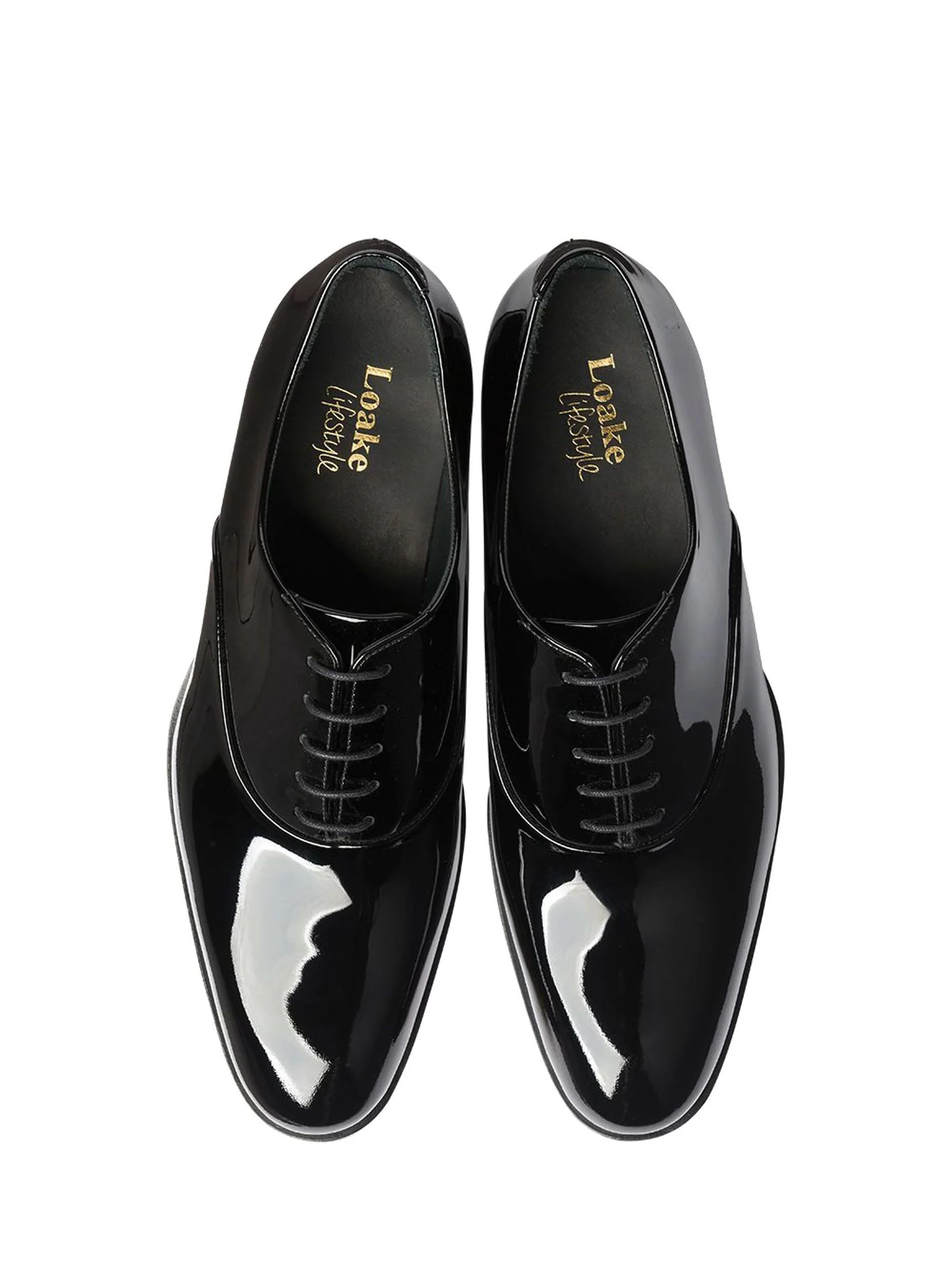 Loake - Zwarte lakleren Oxford-kostuumschoenen