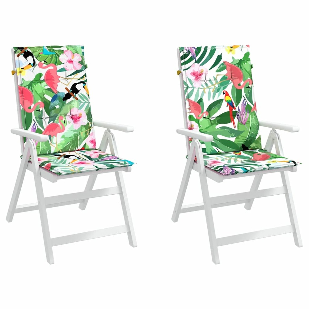 Coussins de chaise de jardin dossier haut lot de 2 multicolore