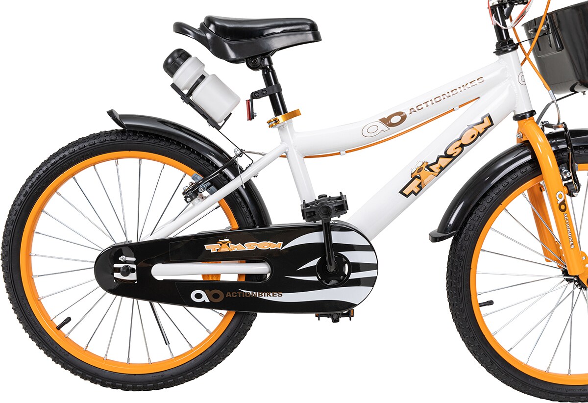 Actionbikes Kinderfahrrad Timson 20 Zoll, V-Brake-Bremsen, höhenverstellbar, Fahrradständer, Korb
